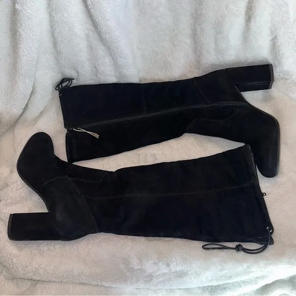 NEW‎ Stele Made In Italy Black Suede Knee High Boots 36 IT 6 US NWT Quiet Luxury