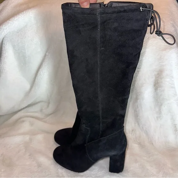 NEW‎ Stele Made In Italy Black Suede Knee High Boots 36 IT 6 US NWT Quiet Luxury