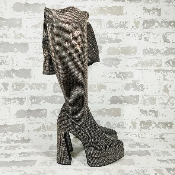 NEW Steve Madden Sultry Studded Platform Over the Knee Boots F3