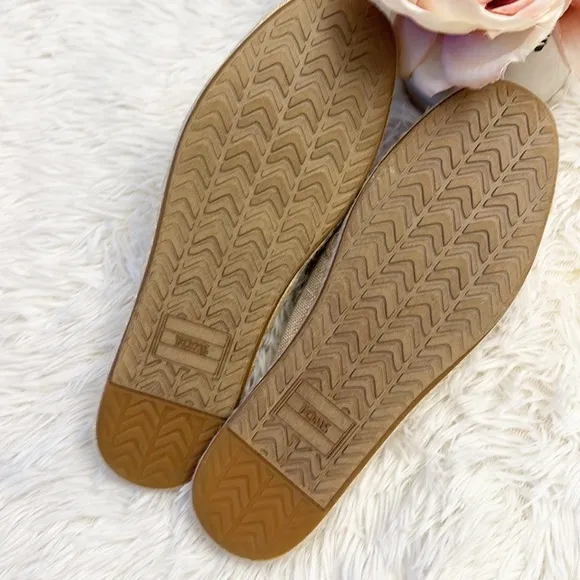 NEW TOMS Nova Rose Gold woven sandal slides mules women size 8.5
