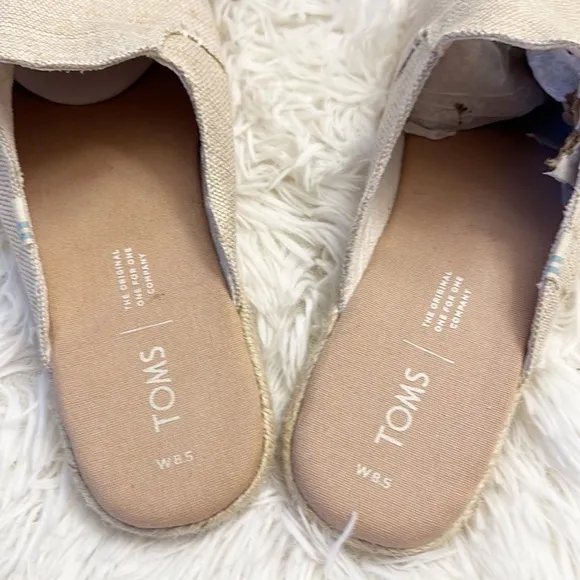 NEW TOMS Nova Rose Gold woven sandal slides mules women size 8.5