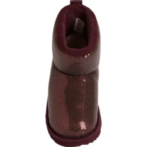 new UGG Classic Mini Mirror Ball boots in Grape 8M4