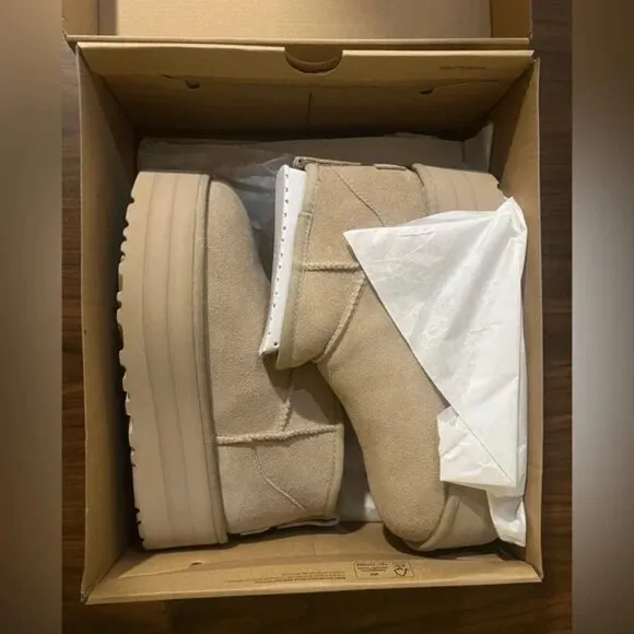 NEW Ugg Classic Ultra Mini Platform Boots MUSTARD SEED