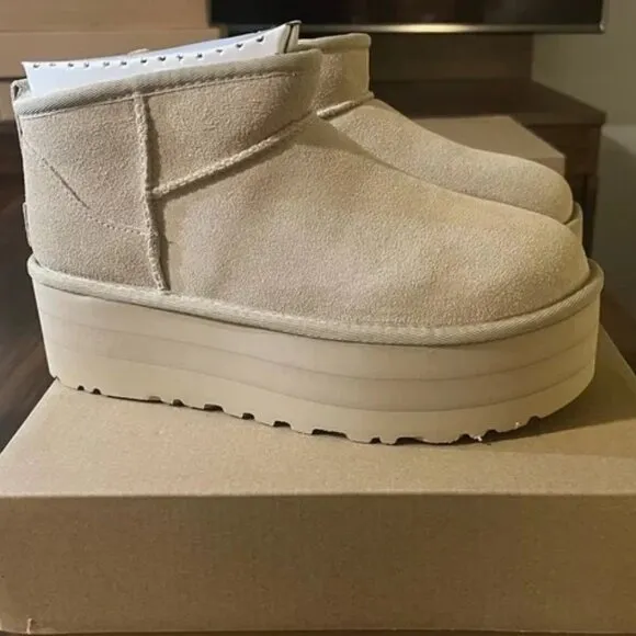 NEW Ugg Classic Ultra Mini Platform Boots MUSTARD SEED