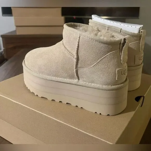 NEW Ugg Classic Ultra Mini Platform Boots MUSTARD SEED