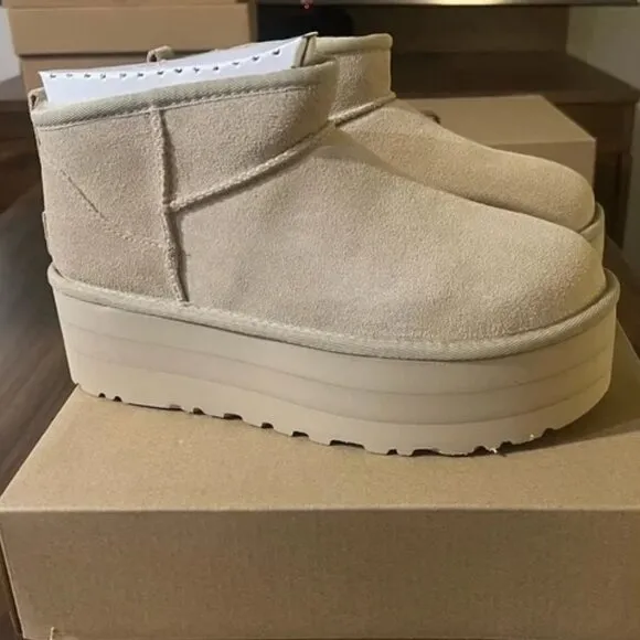 NEW Ugg Classic Ultra Mini Platform Boots MUSTARD SEED