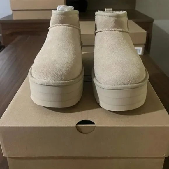 NEW Ugg Classic Ultra Mini Platform Boots MUSTARD SEED