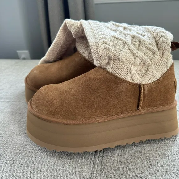 NEW UGG W Classic Sweater Letter Boots