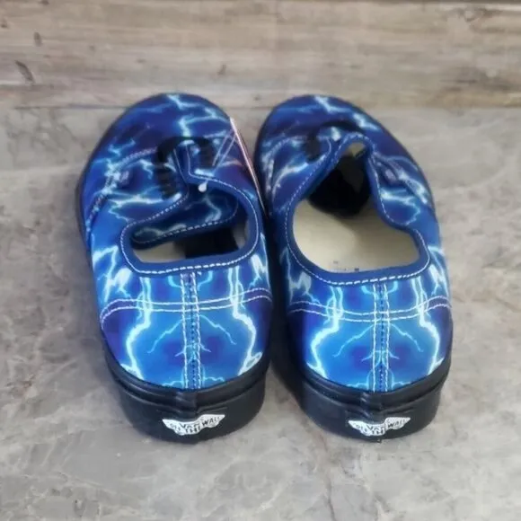 New Vans Authentic Lightning Bolt Blue Skate Sneakers Festival Casual Shoes