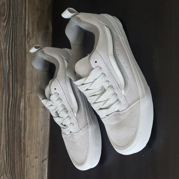 New Vans Knu Skool Gray Metallic Silver Skate Sneakers Casual Unisex Shoes Suede