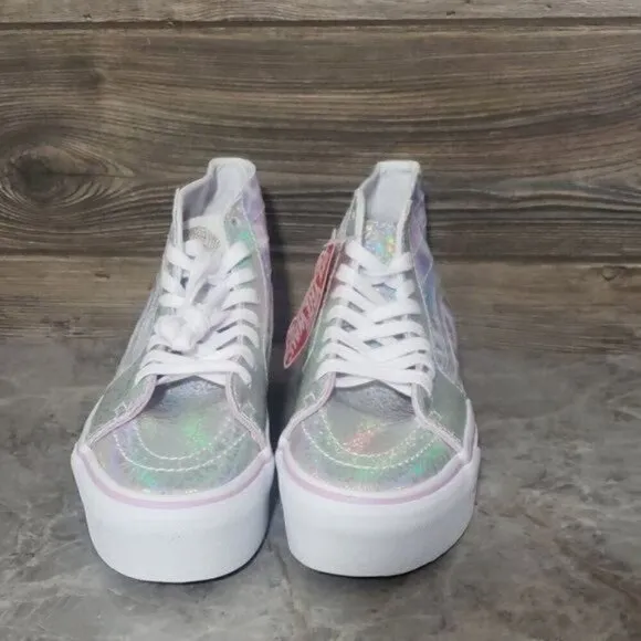 New Vans Sk8 Hi Tapered Platform Butterfly Dreams Purple Metallic Silver Shoes