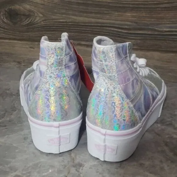 New Vans Sk8 Hi Tapered Platform Butterfly Dreams Purple Metallic Silver Shoes