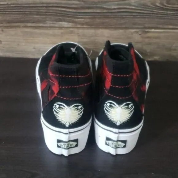 New Vans Sk8hi Stackform High Top Platforms Black Red Shoes Glow in the Dark