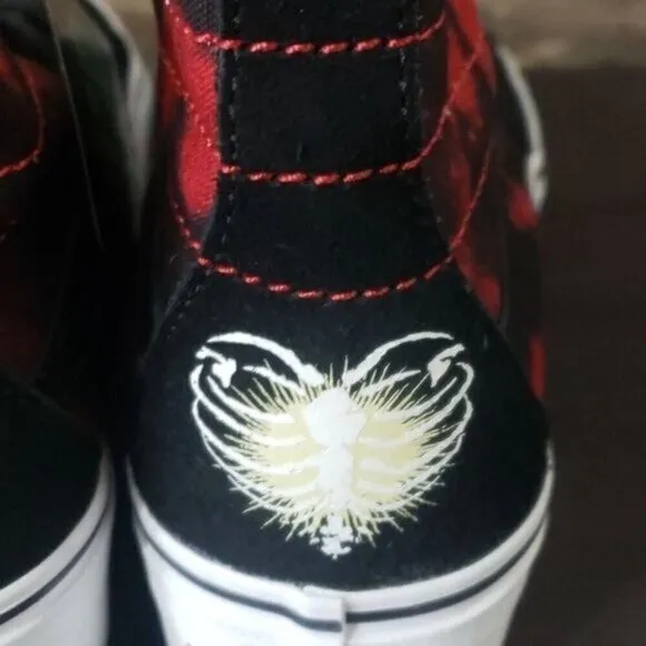 New Vans Sk8hi Stackform High Top Platforms Black Red Shoes Glow in the Dark