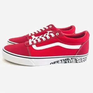 New! Vans Ward Off The Wall Sidewalk Red Lace Up Skater Shoes