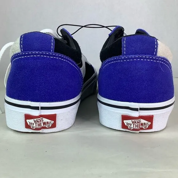 New! VANS WARD SKATE SHOES Rally Suede Blu/Wt/Blk Lace Tie Low Top Men Sz 8.5
