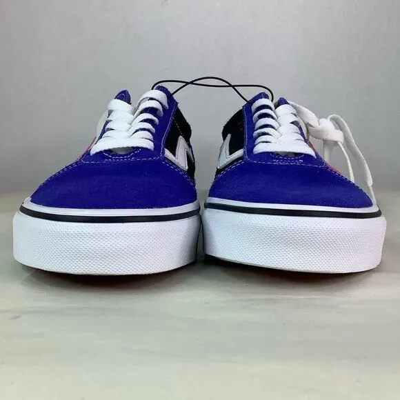 New! VANS WARD SKATE SHOES Rally Suede Blu/Wt/Blk Lace Tie Low Top Men Sz 8.5