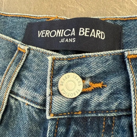 NEW VERONICA BEARD taylor high rise wide leg jeans in rebel stone size 26 NWT