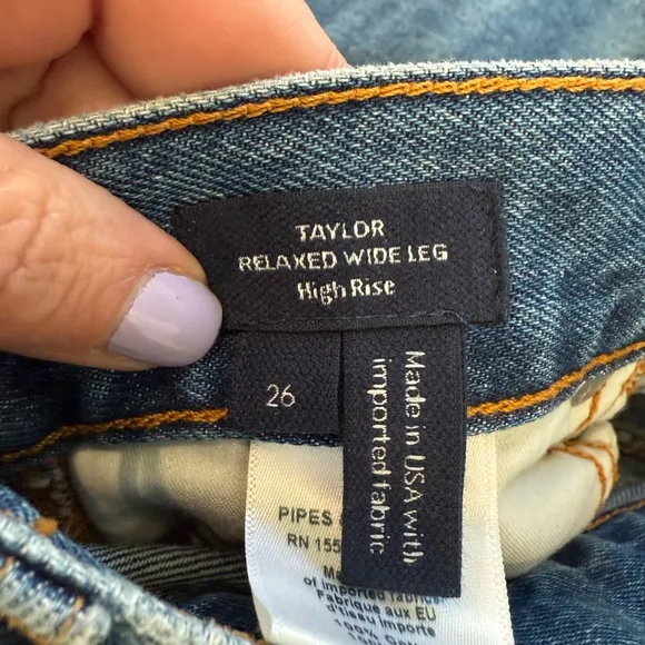 NEW VERONICA BEARD taylor high rise wide leg jeans in rebel stone size 26 NWT