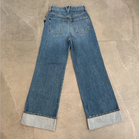 NEW VERONICA BEARD taylor high rise wide leg jeans in rebel stone size 26 NWT