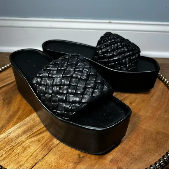 NEW Vince Women's Mari Slip On Platform Wedge Sandals Sz 9.5