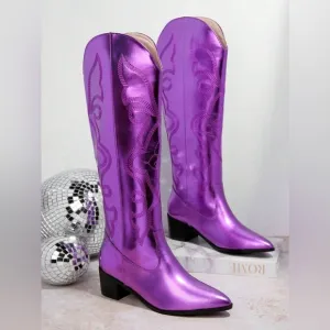 💙NEWMetallic Cowboy Cowgirl Western Boots