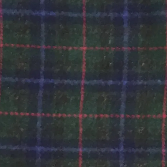 NEW~Michele Navy and Green Wool Plaid Wrap Skirt