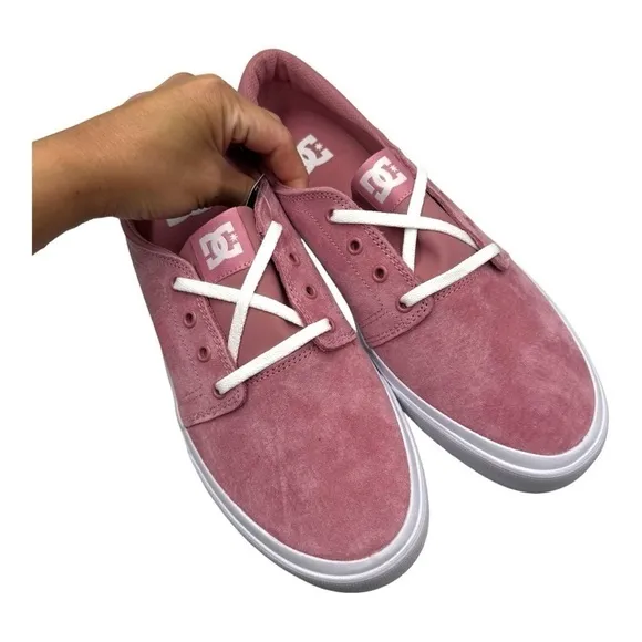 NIB DC Trase SE Skate Shoes in Rose Platform Sneakers Suede Leather size 11