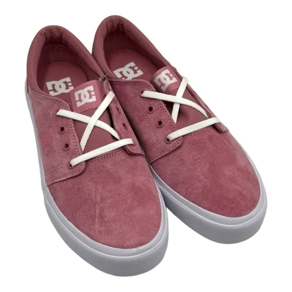NIB DC Trase SE Skate Shoes in Rose Platform Sneakers Suede Leather size 11