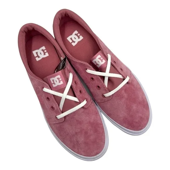 NIB DC Trase SE Skate Shoes in Rose Platform Sneakers Suede Leather size 11