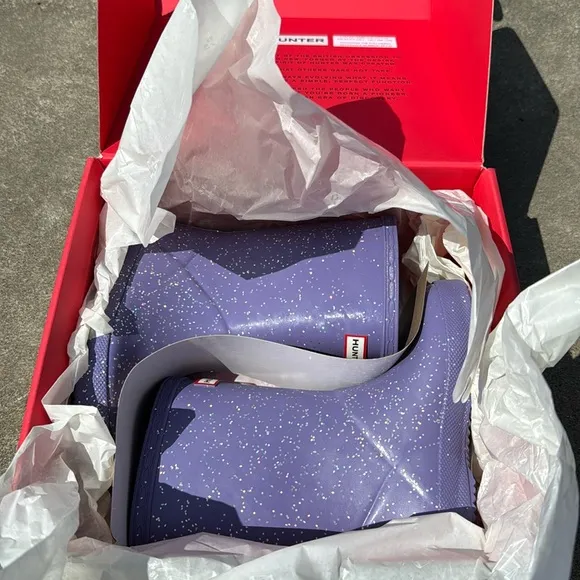 NIB Hunter Kids' Original First Classic Giant Glitter Rain Boot