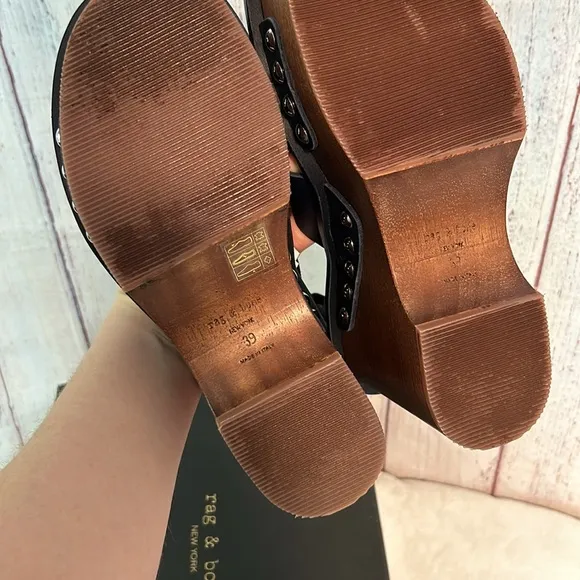 NIB Rag &amp; Bone Hester Leather Ankle Strap Sandal