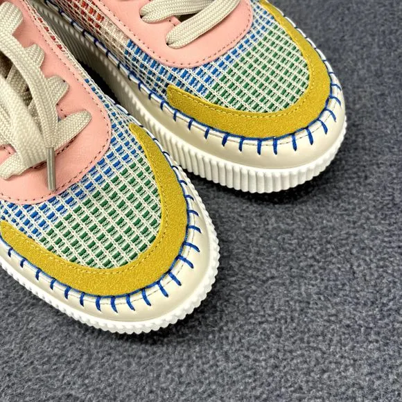 Nicole Miller Shoes Womens 7 Beige Brita Mixed Woven sneaker