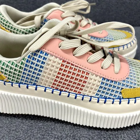 Nicole Miller Shoes Womens 7 Beige Brita Mixed Woven sneaker