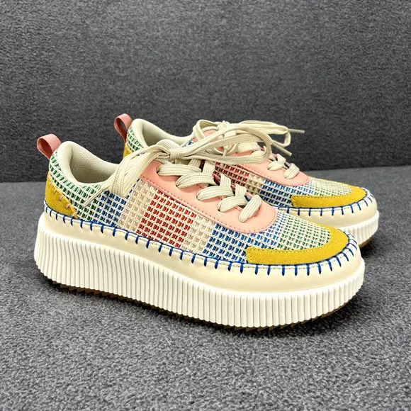 Nicole Miller Shoes Womens 7 Beige Brita Mixed Woven sneaker