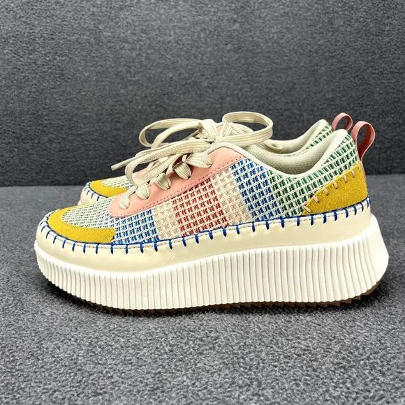 Nicole Miller Shoes Womens 7 Beige Brita Mixed Woven sneaker