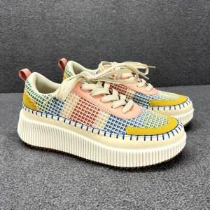 Nicole Miller Shoes Womens 7 Beige Brita Mixed Woven sneaker