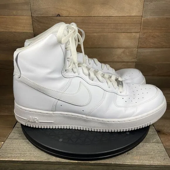 Nike Air Force 1 High 07 Mens Size 13 Triple White Sneakers Shoes