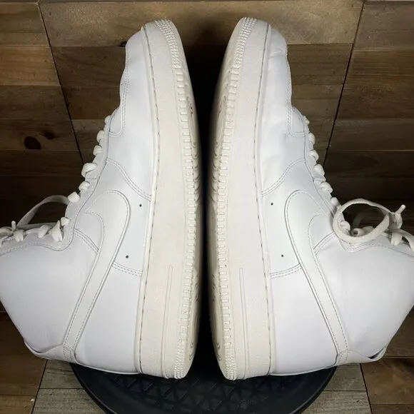 Nike Air Force 1 High 07 Mens Size 13 Triple White Sneakers Shoes