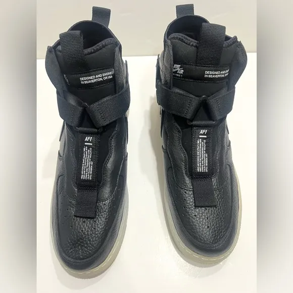 Nike Air Force 1 Men’s SZ.12 Mid Utility Black Leather Shoes New