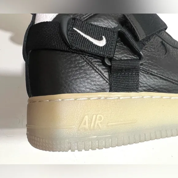 Nike Air Force 1 Men’s SZ.12 Mid Utility Black Leather Shoes New