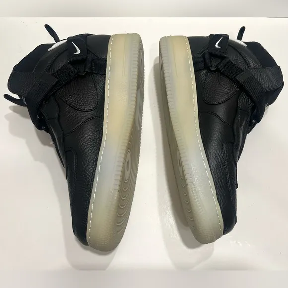 Nike Air Force 1 Men’s SZ.12 Mid Utility Black Leather Shoes New