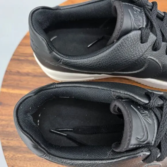 Nike Air Force 1 Sage Low Shoes Women's 8.5 Black Leather Platform Sneakers