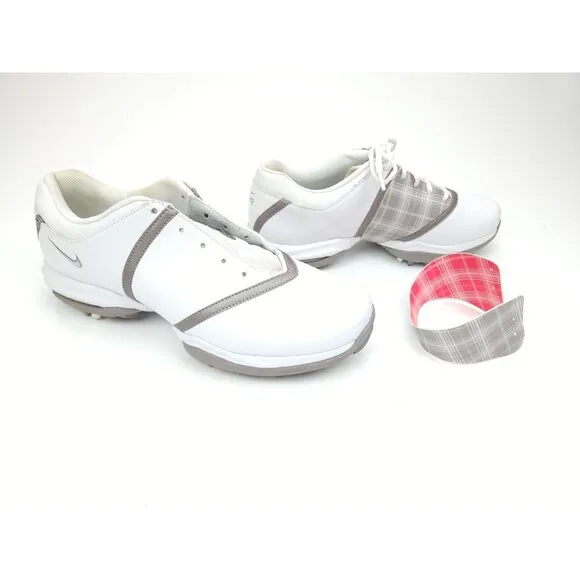 Nike Air Interchangeable White Leather Golf Shoes Women's 549576-102 Size 10