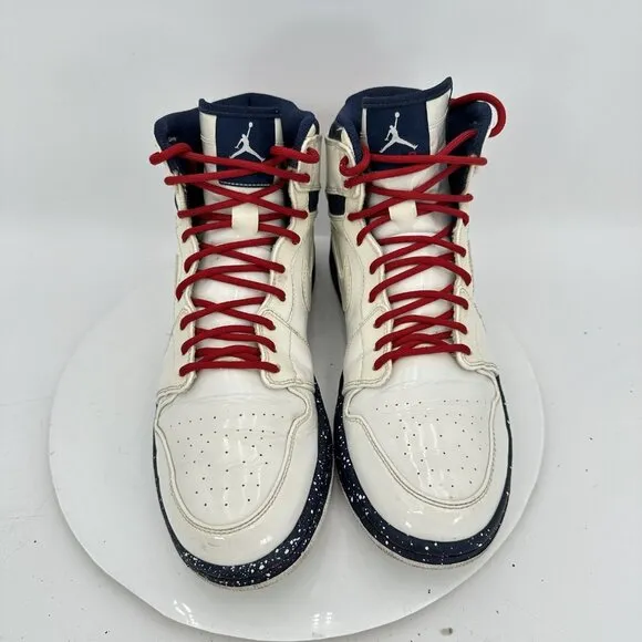Nike Air Jordan 1 High Strap Men Size 11.5 375352-101 Premier White Red Shoes
