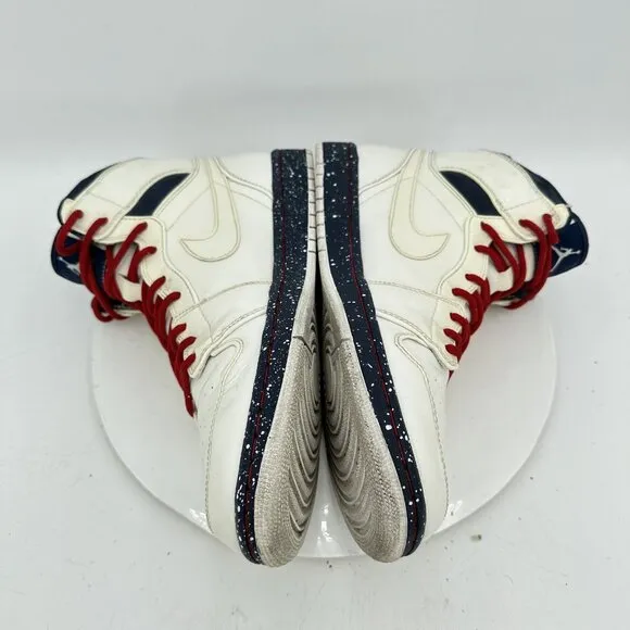 Nike Air Jordan 1 High Strap Men Size 11.5 375352-101 Premier White Red Shoes
