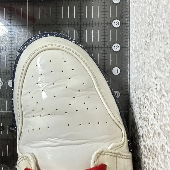 Nike Air Jordan 1 High Strap Men Size 11.5 375352-101 Premier White Red Shoes