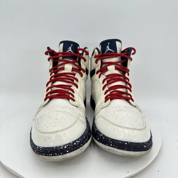 Nike Air Jordan 1 High Strap Men Size 11.5 375352-101 Premier White Red Shoes