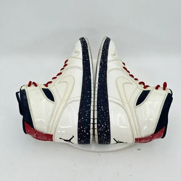 Nike Air Jordan 1 High Strap Men Size 11.5 375352-101 Premier White Red Shoes