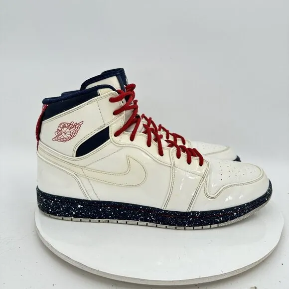 Nike Air Jordan 1 High Strap Men Size 11.5 375352-101 Premier White Red Shoes